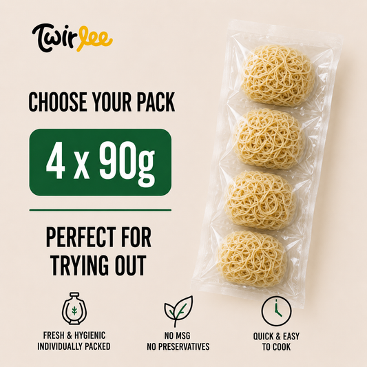 Twirlee QQ Noodles 4x90g (Fresh Noodles Made in Singapore No MSG No Preservatives)