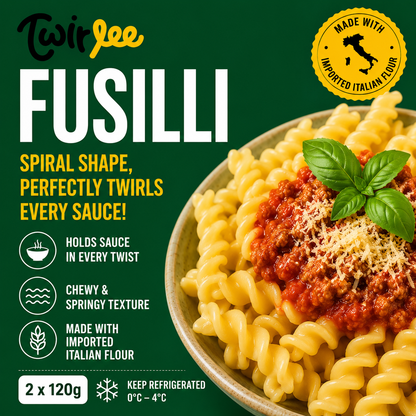 Twirlee Fresh Pasta Fusilli (Freshly made with flour from Italy) 2x120g