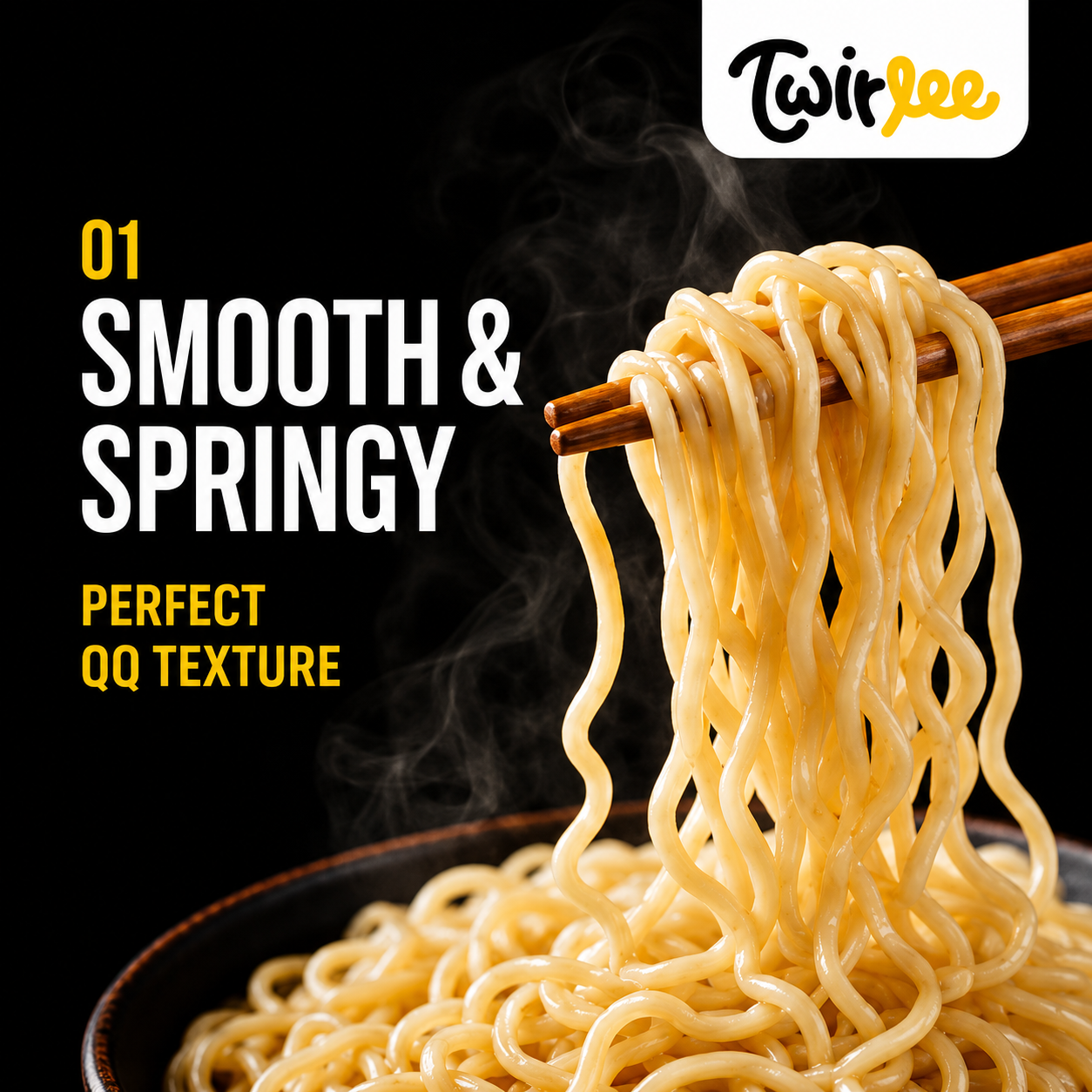 Twirlee QQ Noodles 16x90g (Fresh Noodles Made in Singapore No MSG No Preservatives)