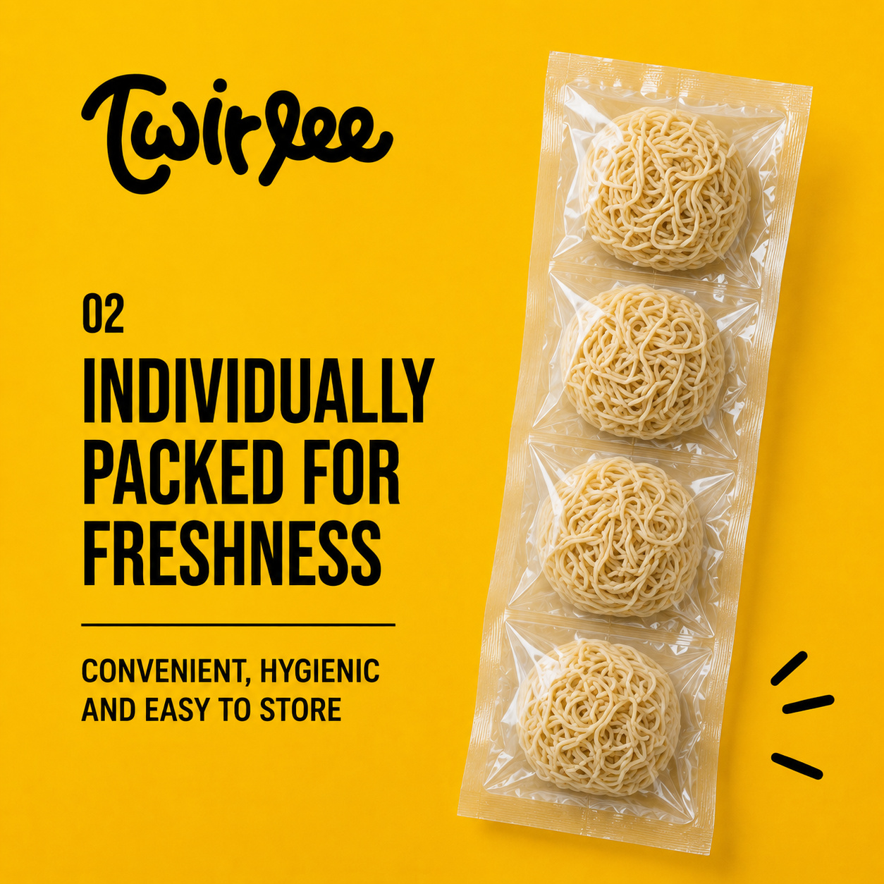 Twirlee QQ Noodles 16x90g (Fresh Noodles Made in Singapore No MSG No Preservatives)