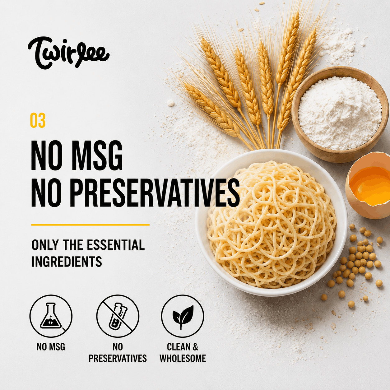 Twirlee QQ Noodles 16x90g (Fresh Noodles Made in Singapore No MSG No Preservatives)
