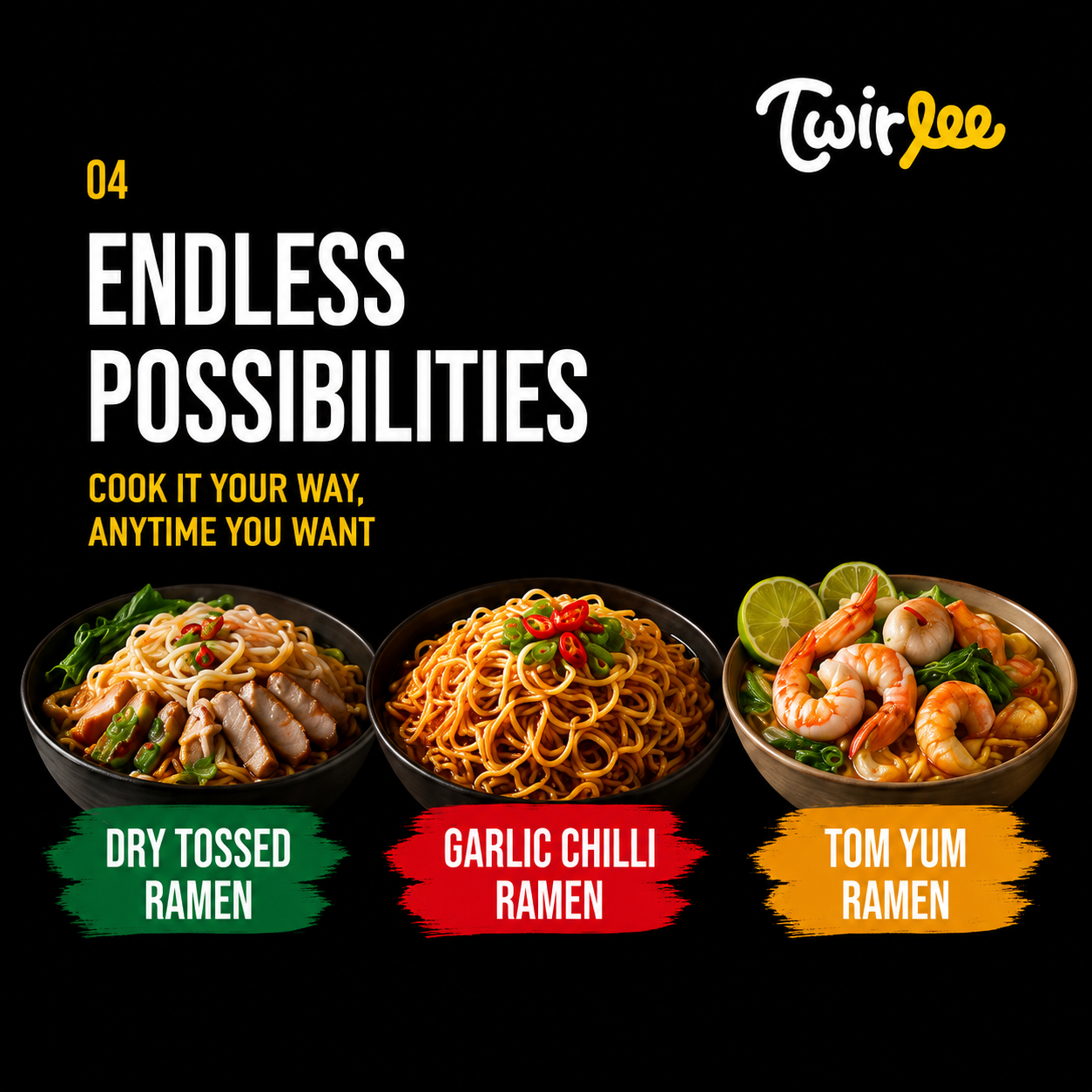Twirlee QQ Noodles 16x90g (Fresh Noodles Made in Singapore No MSG No Preservatives)