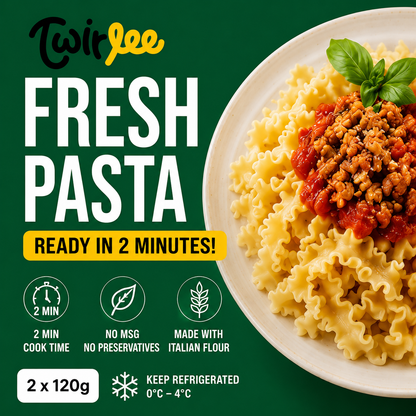 Twirlee Fresh Pasta Mafalde (Freshly made with flour from Italy) 2x120g
